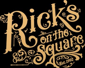 Logo design for "Rick's on the Square," established in 1991.