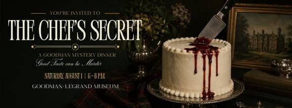 cake with knife in it and the words announcing the Dinner