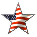 5 sided star with Us Flag image on it