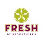 Green logo with the words FRESH by Brookshires under it has maroon lettering