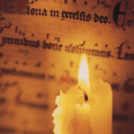 Candle and sheet music