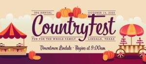 poster announcing the Lindale Countryfest at 9 am