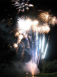 sky filled with fireworks