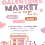poster for a galentines pop up market on Feb 11 10-6