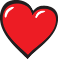 Clip art image red heart