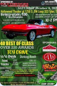 picture of red corvette vintage and information about the car show.