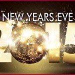 gold shiny ornament with glittery backgound wording New Years Eve