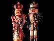 black background with 2 nutcrackers very regal looking