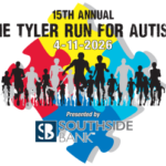 logo announcing The 15th annual run for Autism 4-11-2026