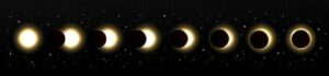 sund phases going into total eclipse