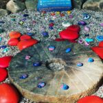 painted rocks-some painted as ladybugs